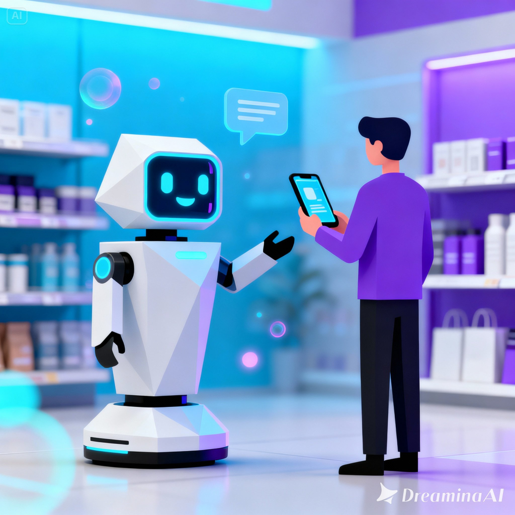 Chatbot IA ayudando a clientes en tienda digital Chatbot IA ayudando a clientes en tienda digital